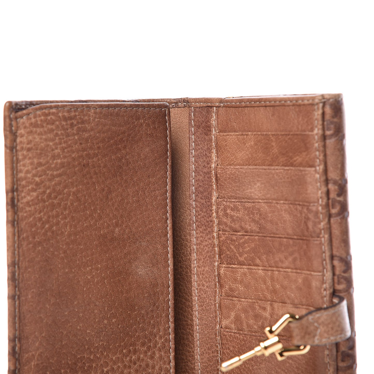 Guccissima Jackie Continental Wallet Natural Brown