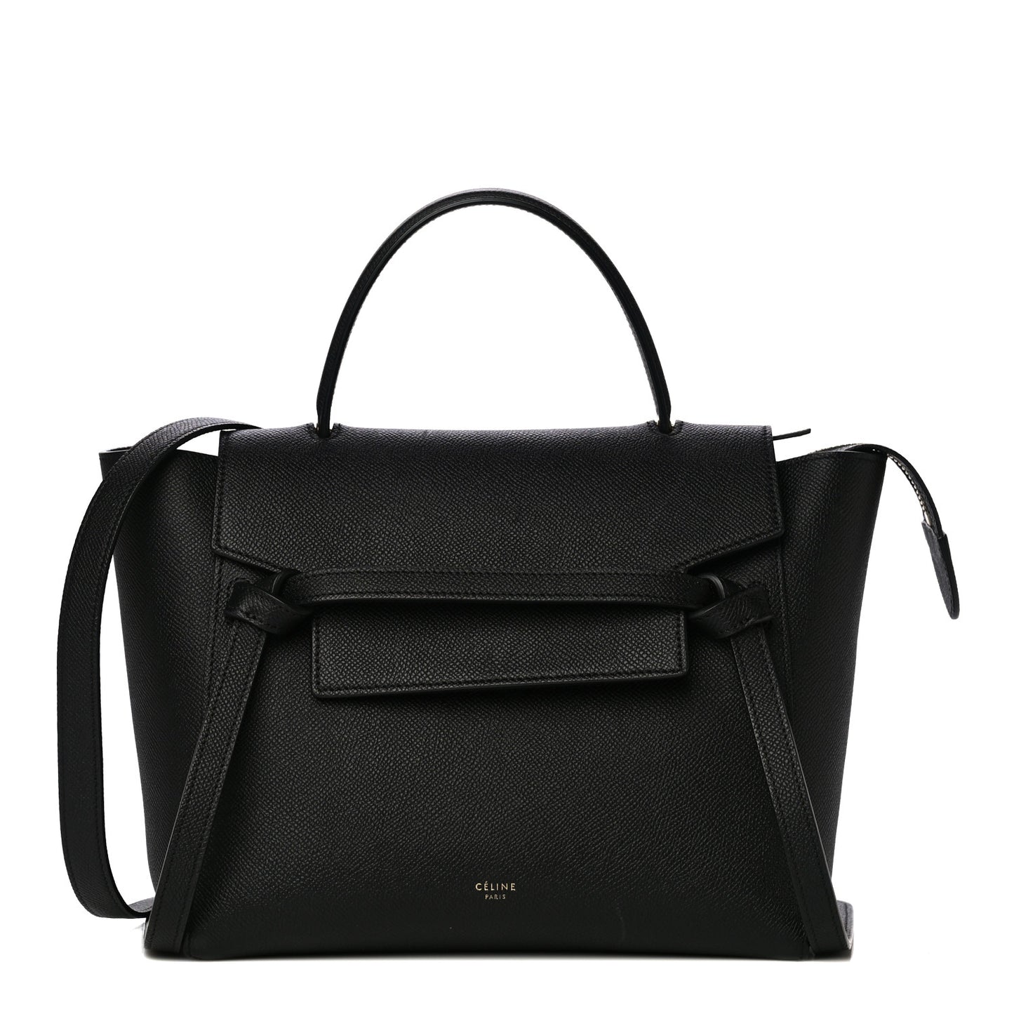 Grained Calfskin Micro Belt Bag Black