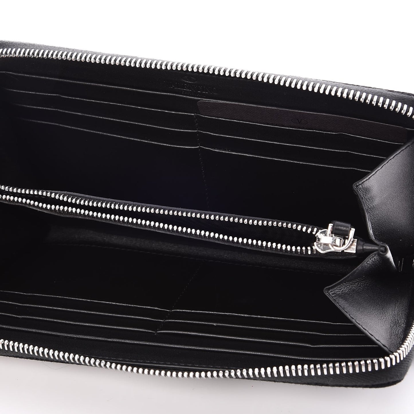 X JAMIE REID Cotton Canvas Zip Around Wallet Black