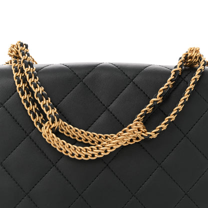 Chanel Lambskin Quilted Chain To Chain Flap Black 8 of 11