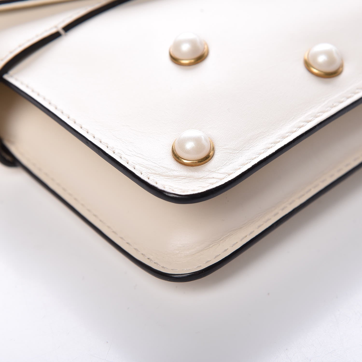 Gucci Nappa Pearl Studded Mini Queen Margaret Broadway Shoulder Bag Mystic White 8 of 16