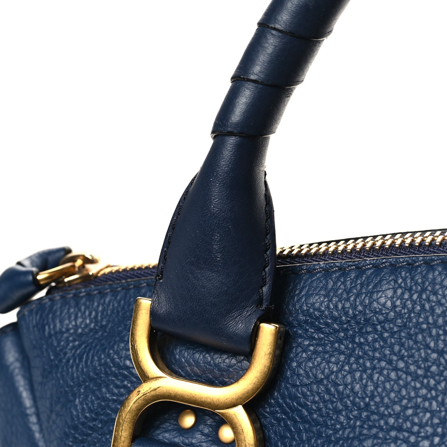 Calfskin Large Marcie Satchel Royal Navy