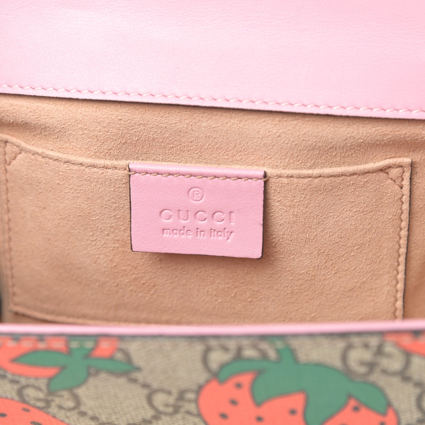 GG Supreme Monogram Strawberry Small Padlock Shoulder Bag
