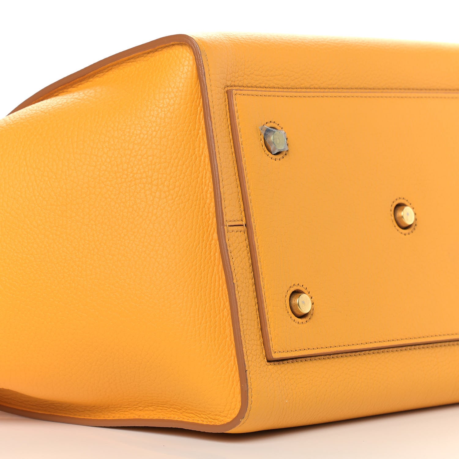 Celine Crisped Calfskin Small Tie Knot Tote Saffron 7 of 9