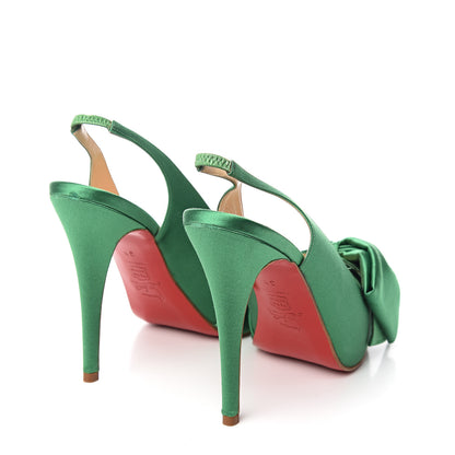 Christian Louboutin Satin Very Noeud 120 Pumps 38 Verde Imperiali 4 of 10