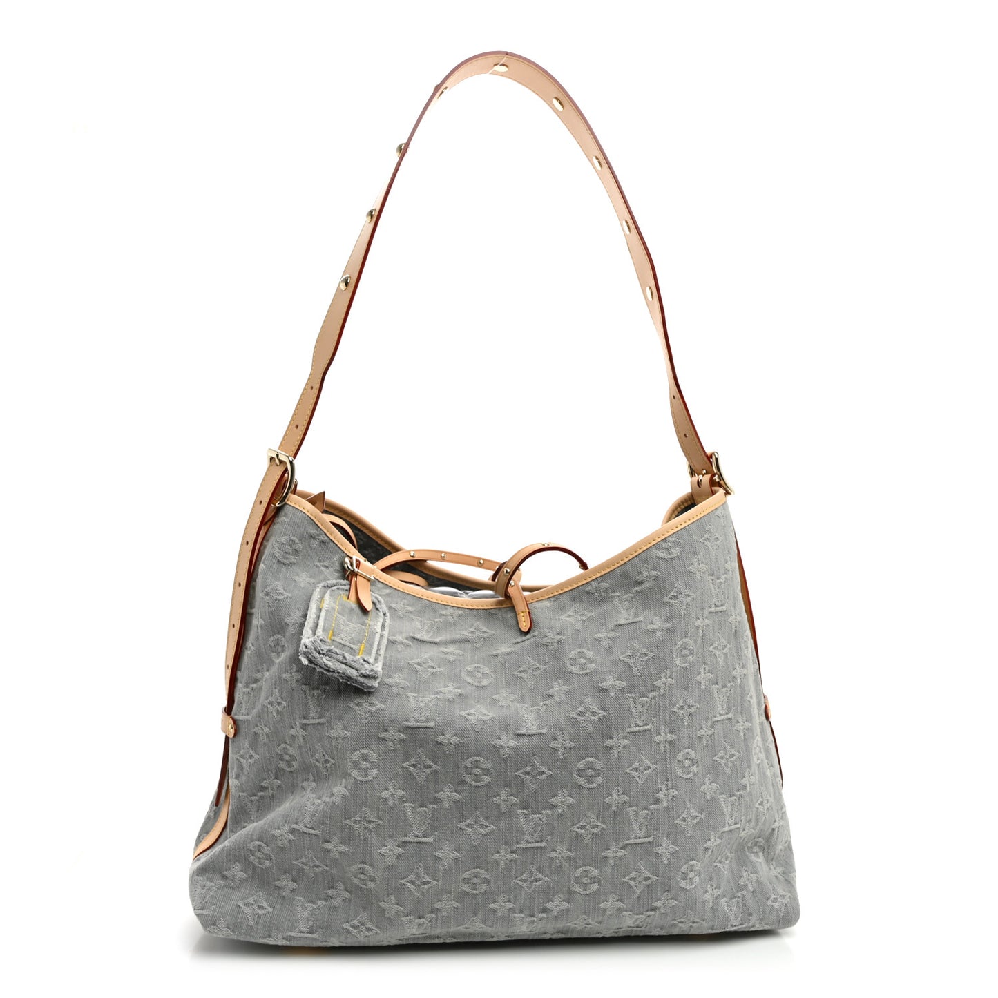 Monogram Denim CarryAll MM Washed Grey