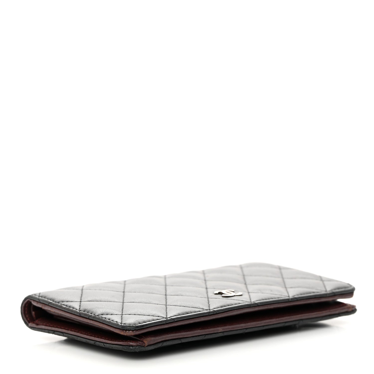 Chanel Lambskin Quilted Yen Wallet Black 4 of 18