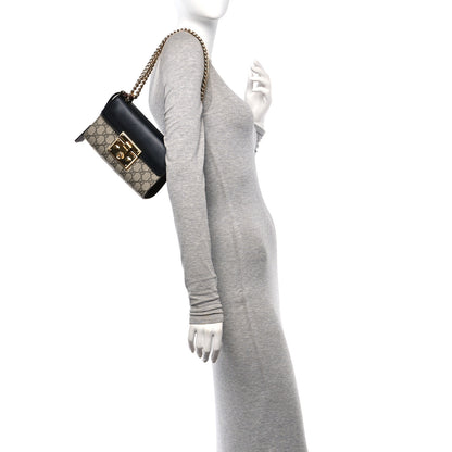 Gucci GG Supreme Monogram Calfskin Small Padlock Shoulder Bag Beige Black Cuir 2 of 13