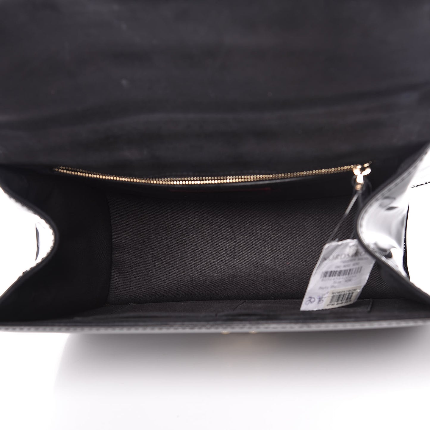 Patent Monochrome Large Glam Lock Rockstud Flap Black
