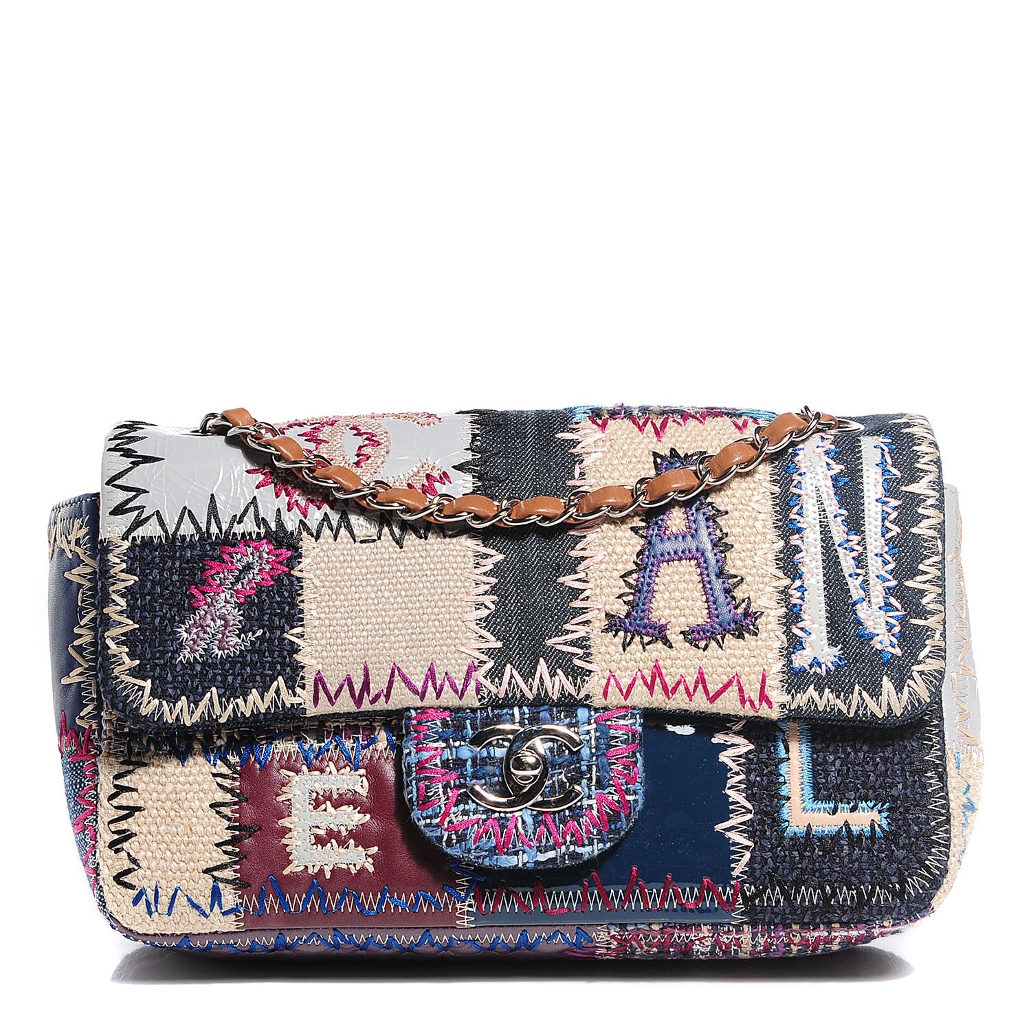 Chanel Denim Tweed Patchwork Medium Single Flap Multicolor 1 of 8
