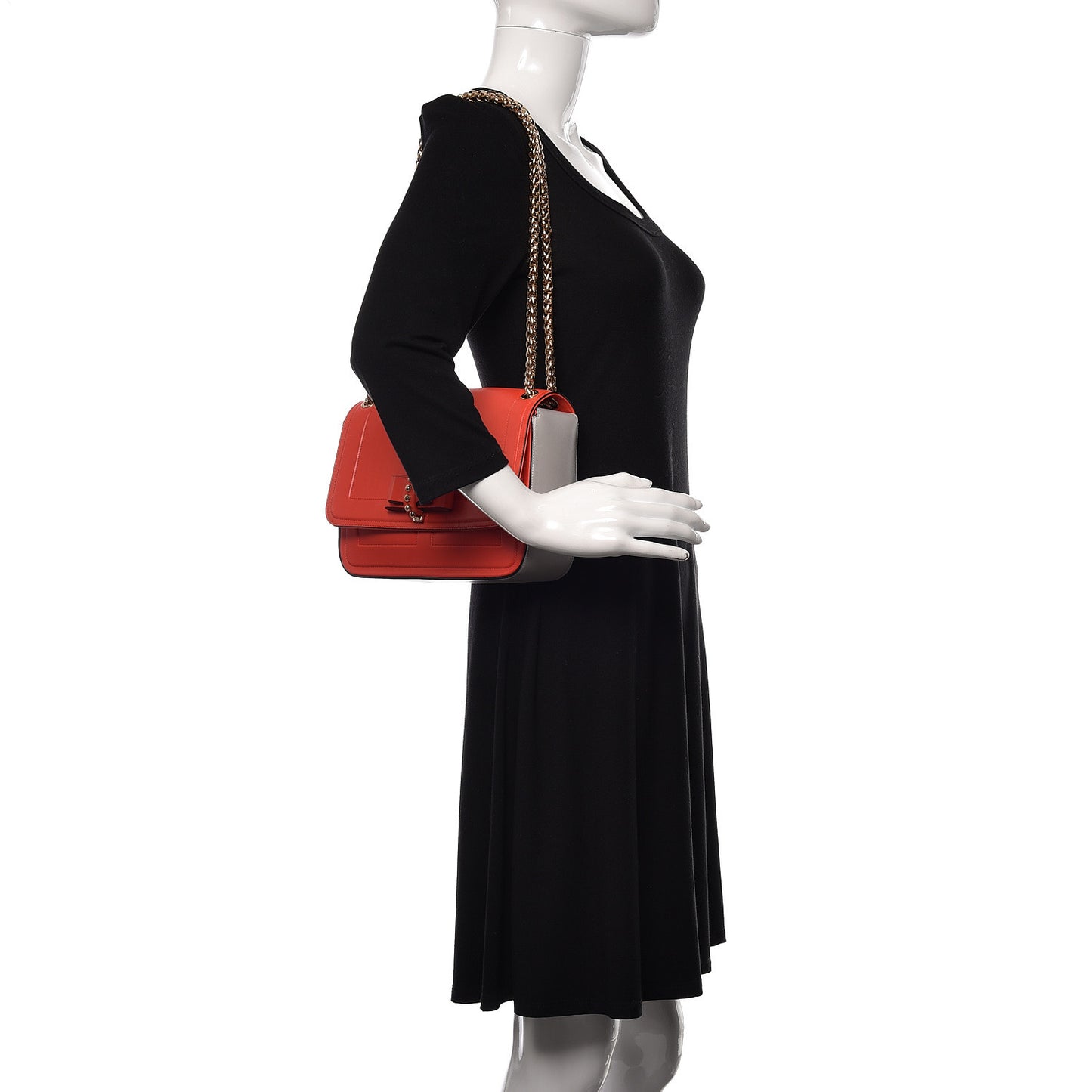 Soft Calfskin Small Sweety Charity Shoulder Bag Flame