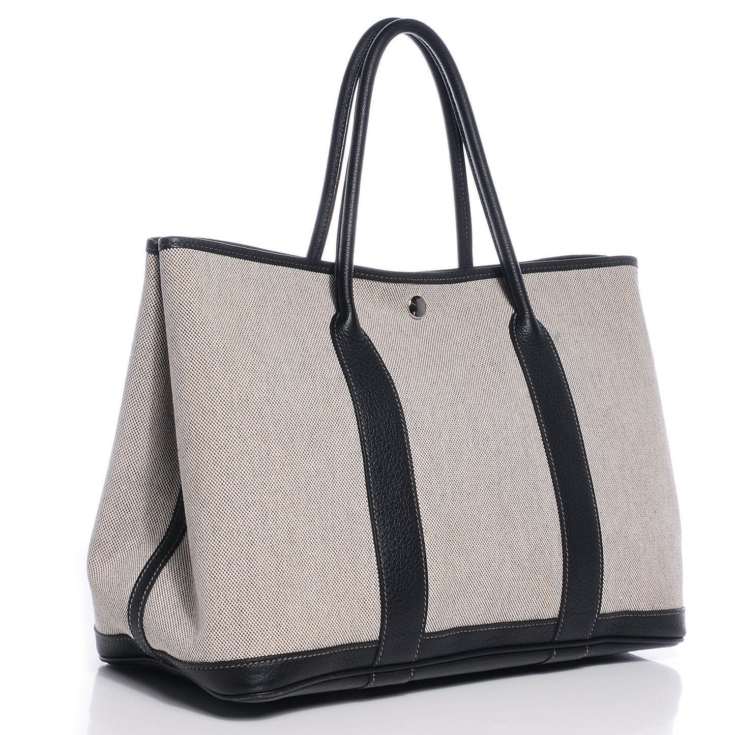 Toile Leather Garden Party MM Tote Black
