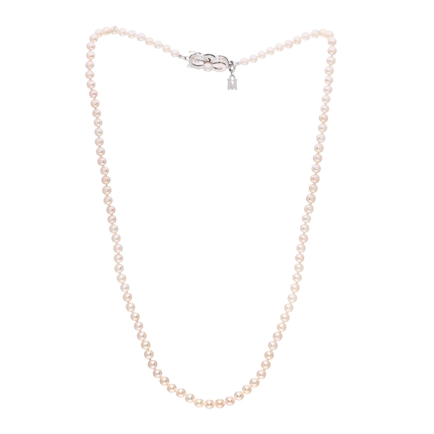 18K White Gold Akoya Pearl 3.5mm Strand Necklace
