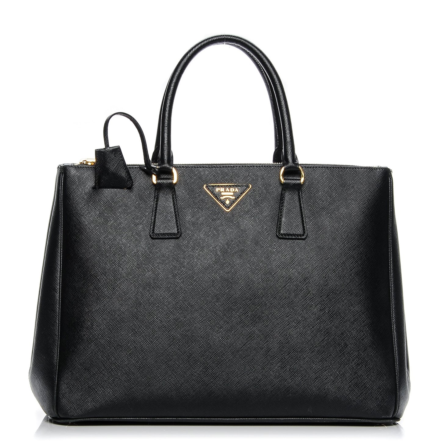 Saffiano Large Galleria Double Zip Tote Black