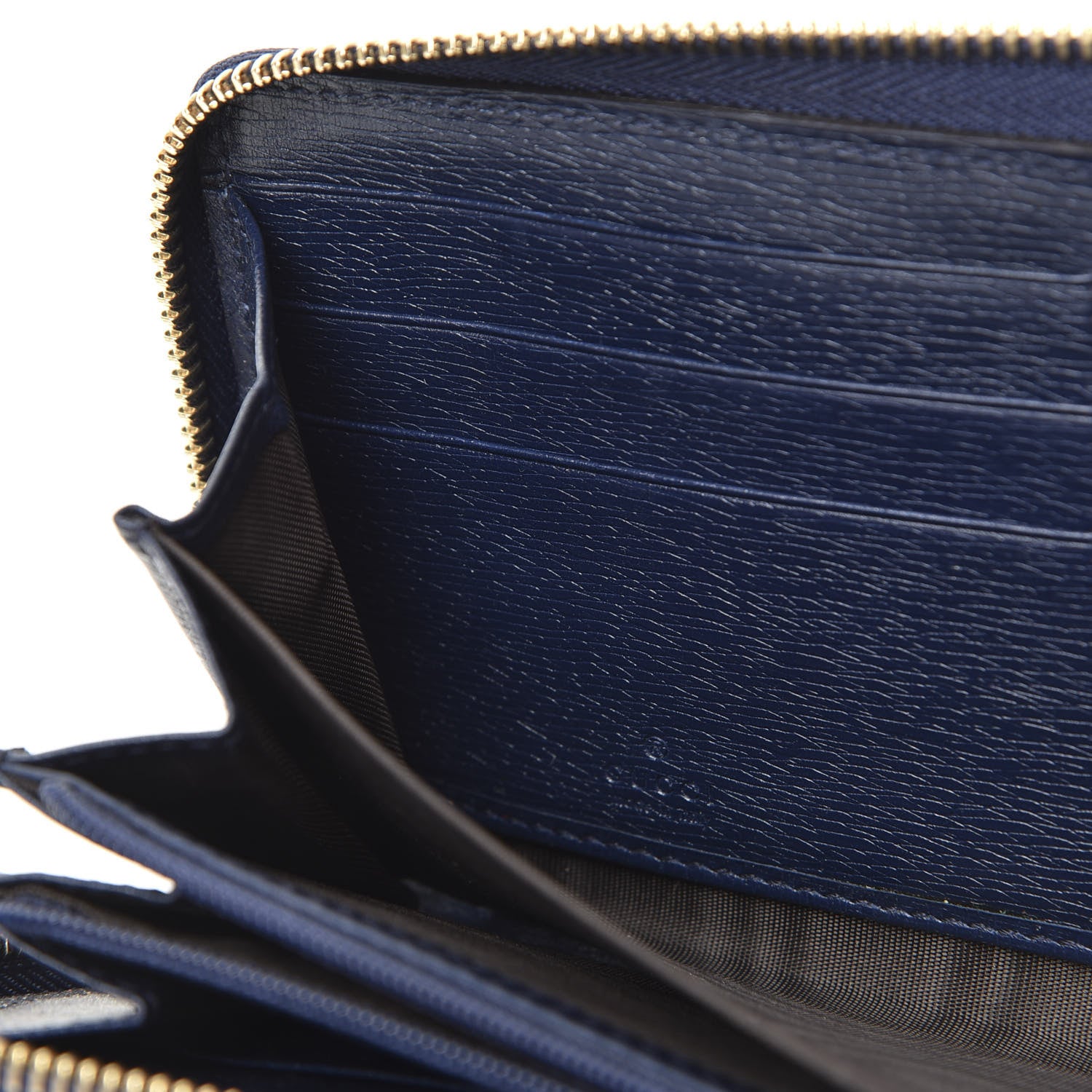 Gucci Calfskin Heartbeat Print Zip Around Wallet Blue 7 of 8