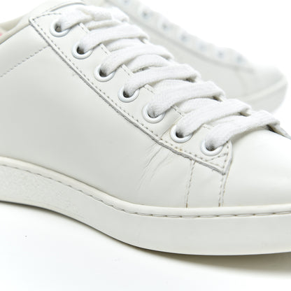 Gucci Calfskin Interlocking G Perforated Womens Ace Sneakers 35 White Wild Rose 12 of 14