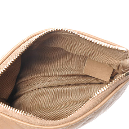 Chanel Crumpled Calfskin Chevron Quilted Small Cosmetic Case Dark Beige 5 of 7