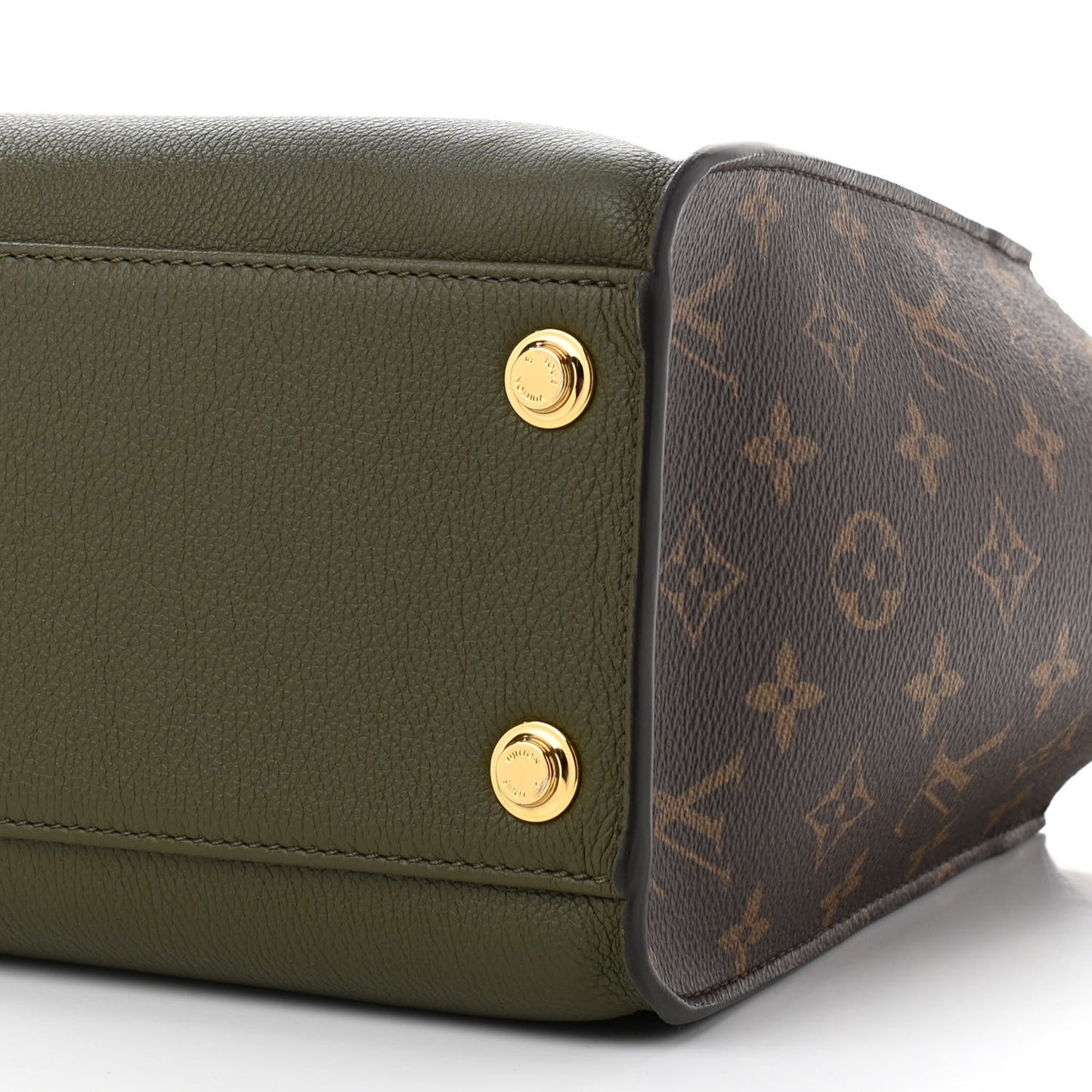 Calfskin Monogram On My Side MM Laurier Green Toffee Latte Beige