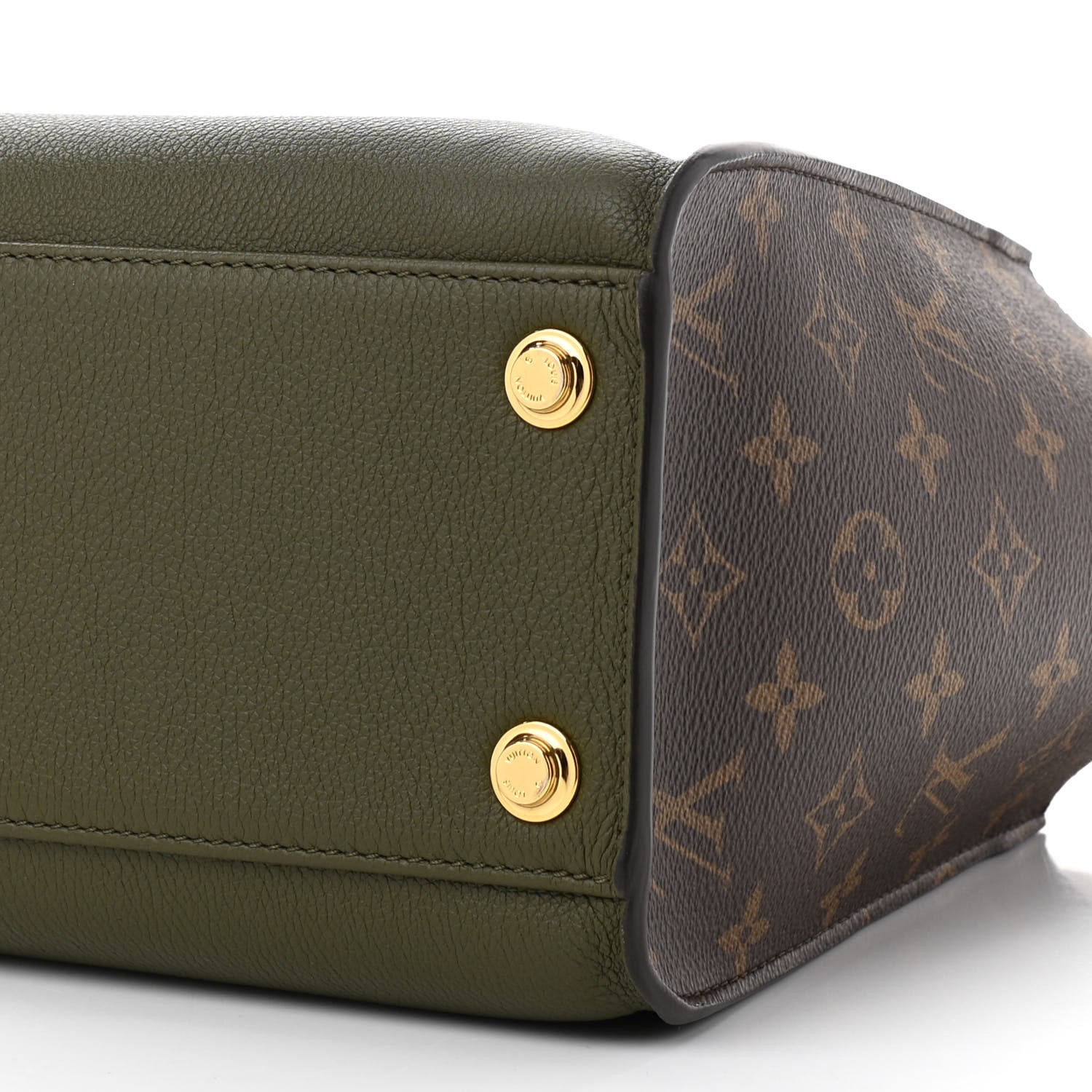 Louis Vuitton Calfskin Monogram On My Side MM Laurier Green Toffee Latte Beige 9 of 9
