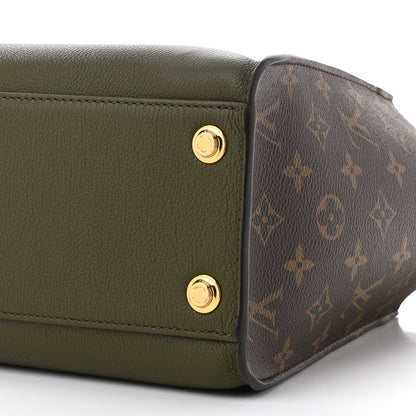 Louis Vuitton Calfskin Monogram On My Side MM Laurier Green Toffee Latte Beige 9 of 9