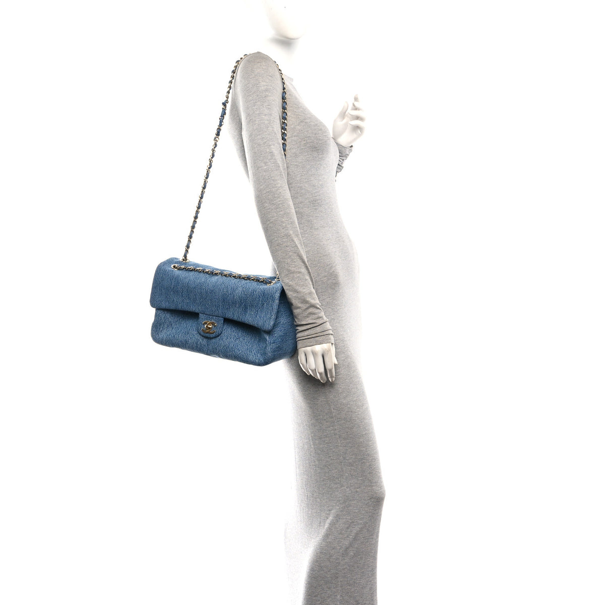 Chanel Denim Small Souplissimo Maxi Flap Blue 2 of 11