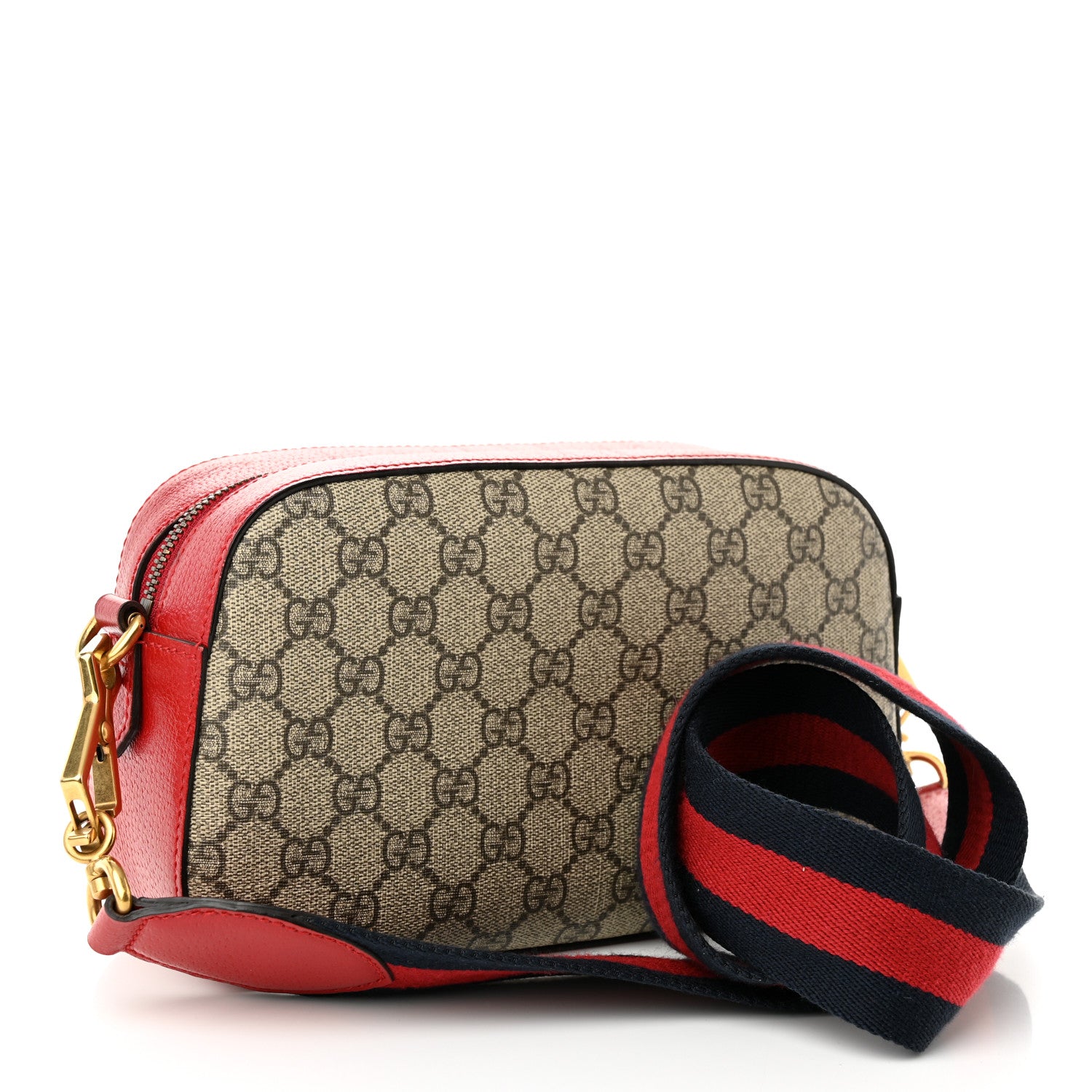 Gucci GG Supreme Monogram Web Neo Vintage Shoulder Bag Beige Red 3 of 10