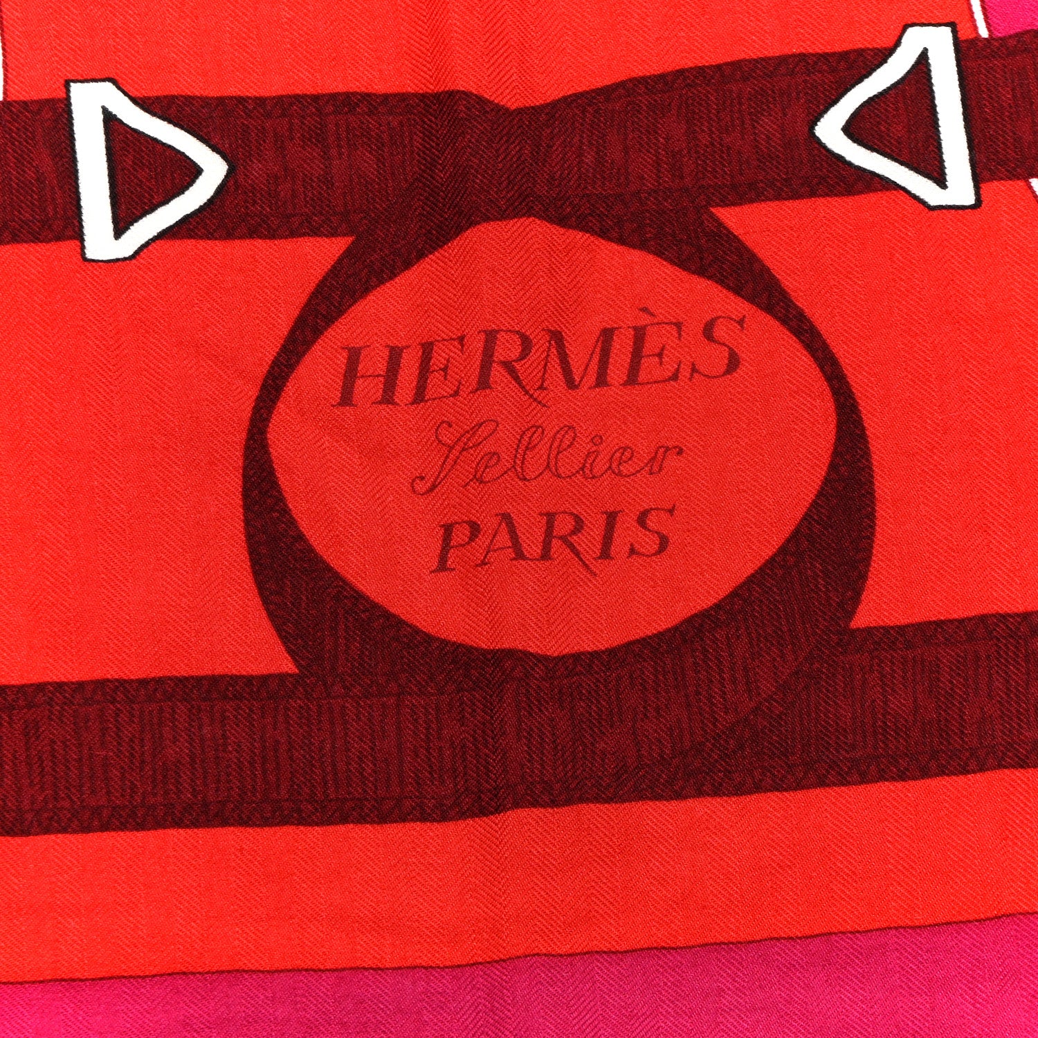 Hermes Cashmere Silk Eperon D'Or Shawl 140 Fuchsia Rouge Grenat 2 of 7