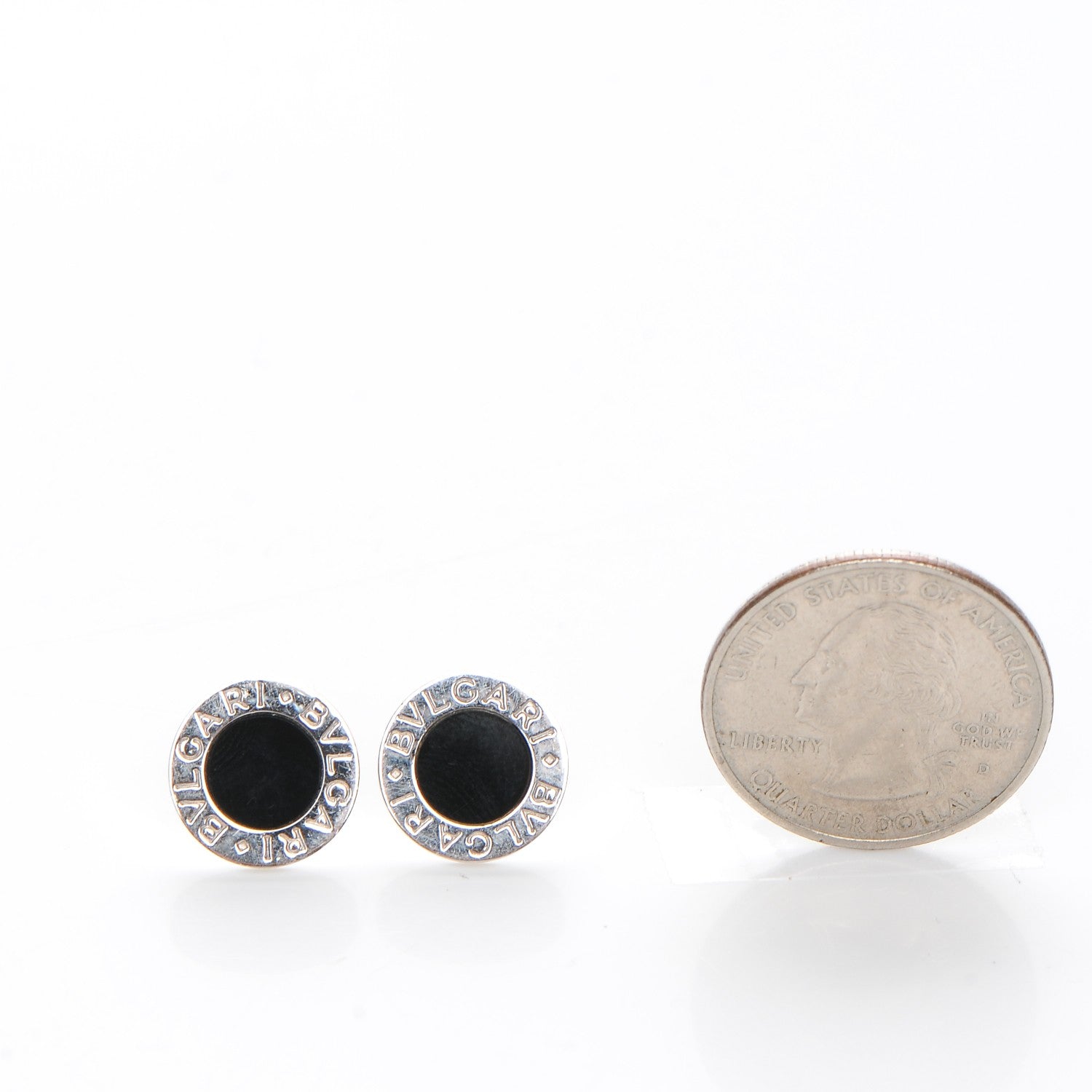 Bulgari 18K White Gold Black Onyx BVLGARI BVLGARI Stud Earrings 2 of 4