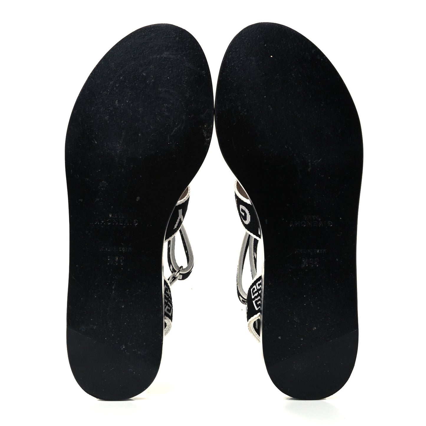 Grosgrain Cross Logo Ankle Strap Sandals 36.5 Black White