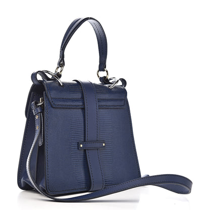 Chloe Calfskin Lizard Embossed Small Aby Day Shoulder Bag Captive Blue 3 of 11