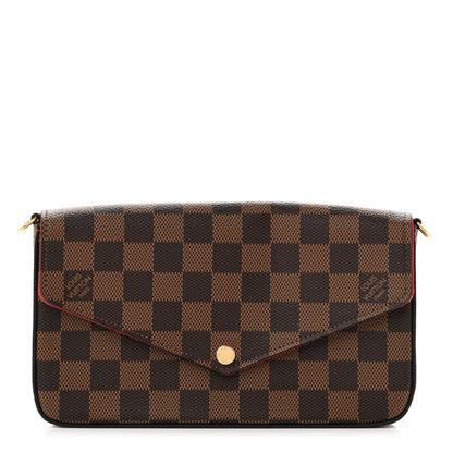 Louis Vuitton Damier Ebene Pochette Felicie Chain Wallet 1 of 6