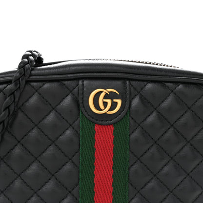 Gucci Calfskin Trapuntata Web Mini GG Shoulder Bag Black 8 of 12