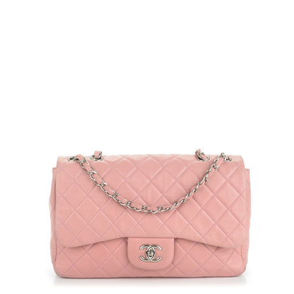 Chanel Lambskin Quilted Jumbo Single Flap Light Pink 1 of 12