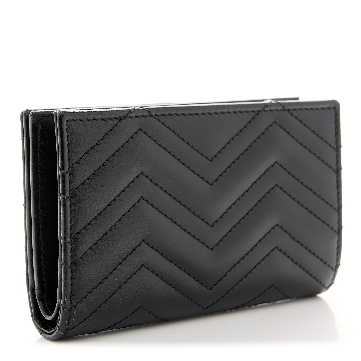 Gucci Calfskin Matelasse GG Marmont Wallet Black 3 of 10