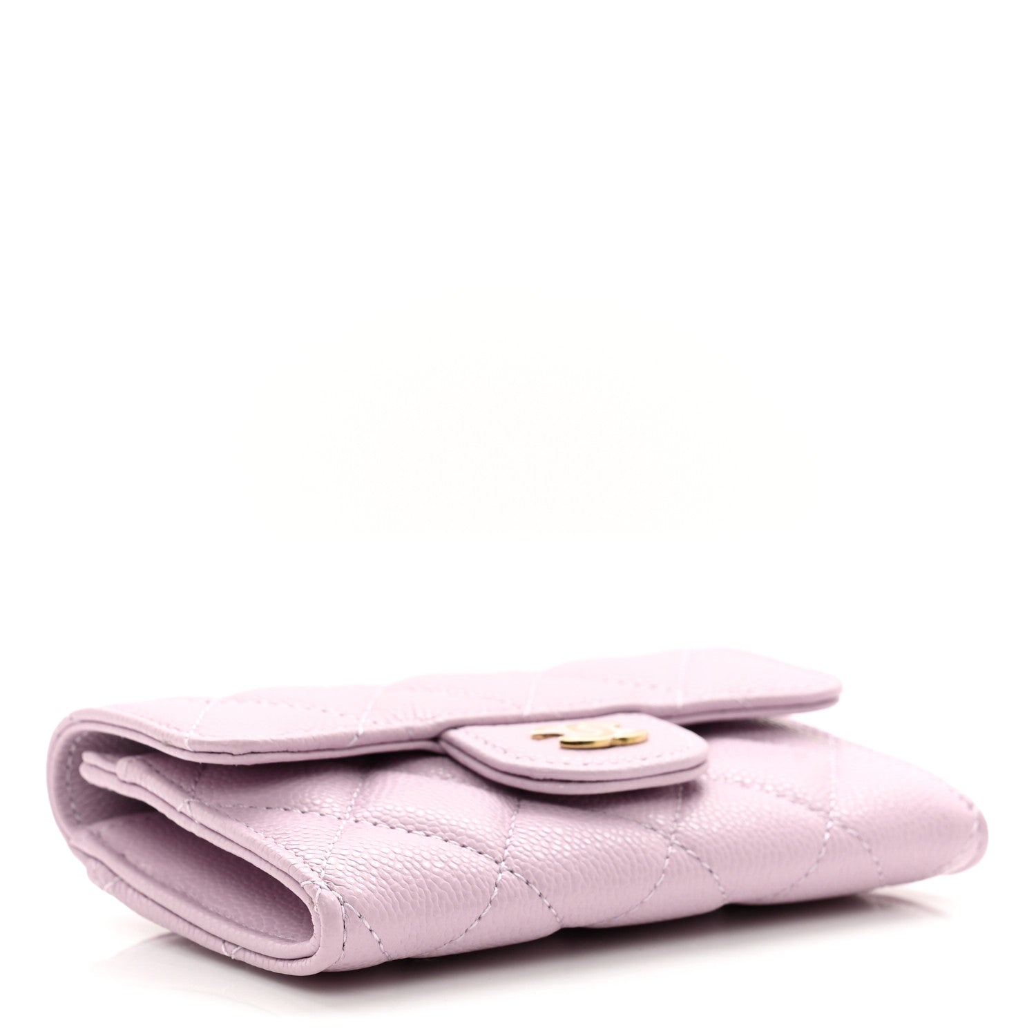 Chanel Caviar Quilted Flap Card Holder Wallet Light Purple 4 of 9