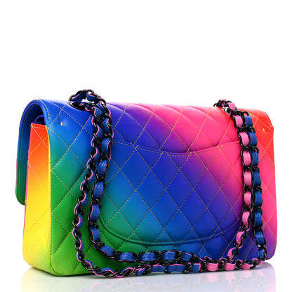 Chanel Calfskin Quilted Medium Rainbow Double Flap Multicolor 3 of 11