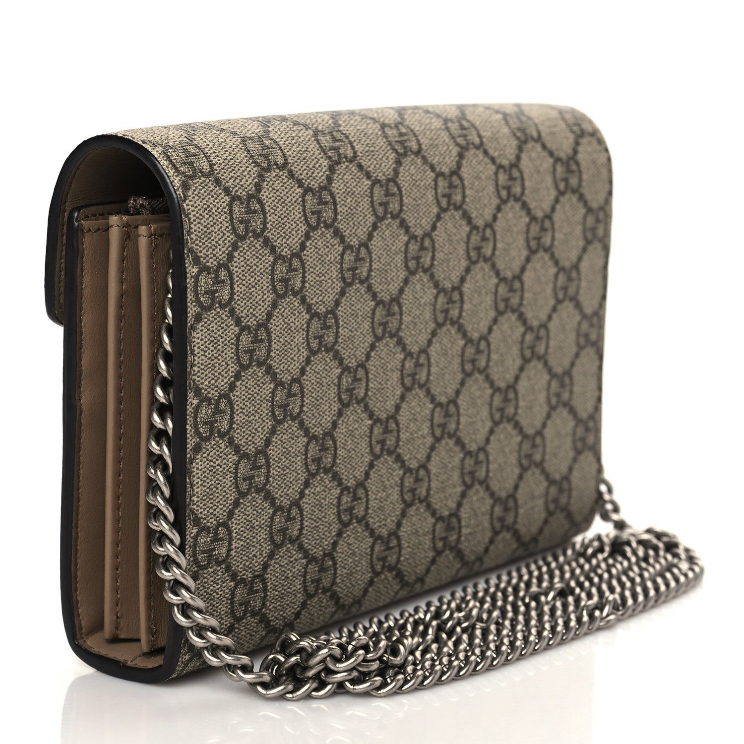 Gucci GG Supreme Monogram Mini Dionysus Chain Wallet Beige Taupe 3 of 9