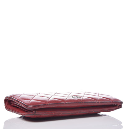 Chanel Lambskin Quilted Yen Wallet Red 4 of 17
