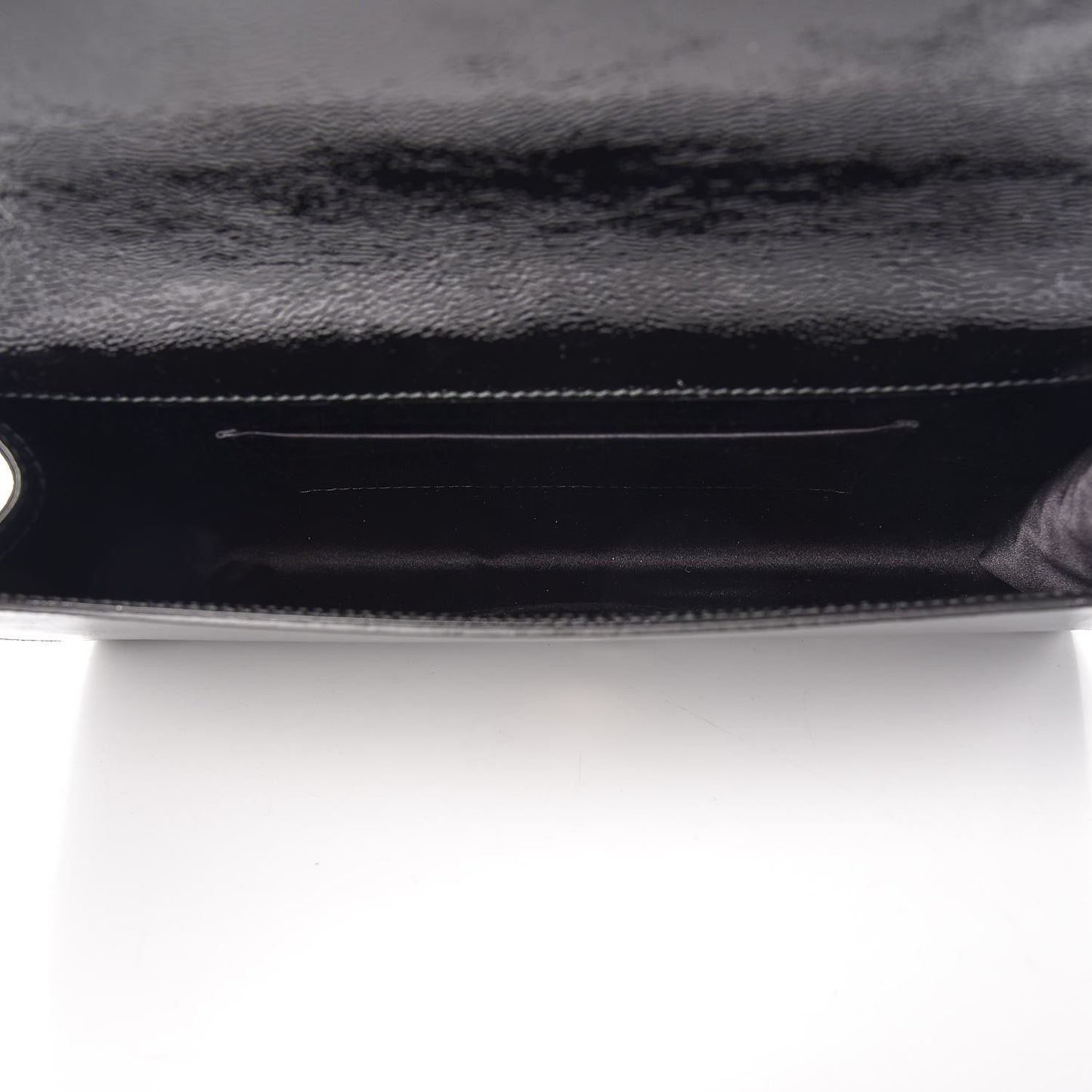 Textured Patent Monogram Large Belle De Jour Clutch Black