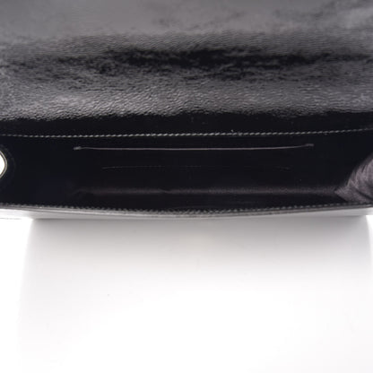 Saint Laurent Textured Patent Monogram Large Belle De Jour Clutch Black 5 of 6