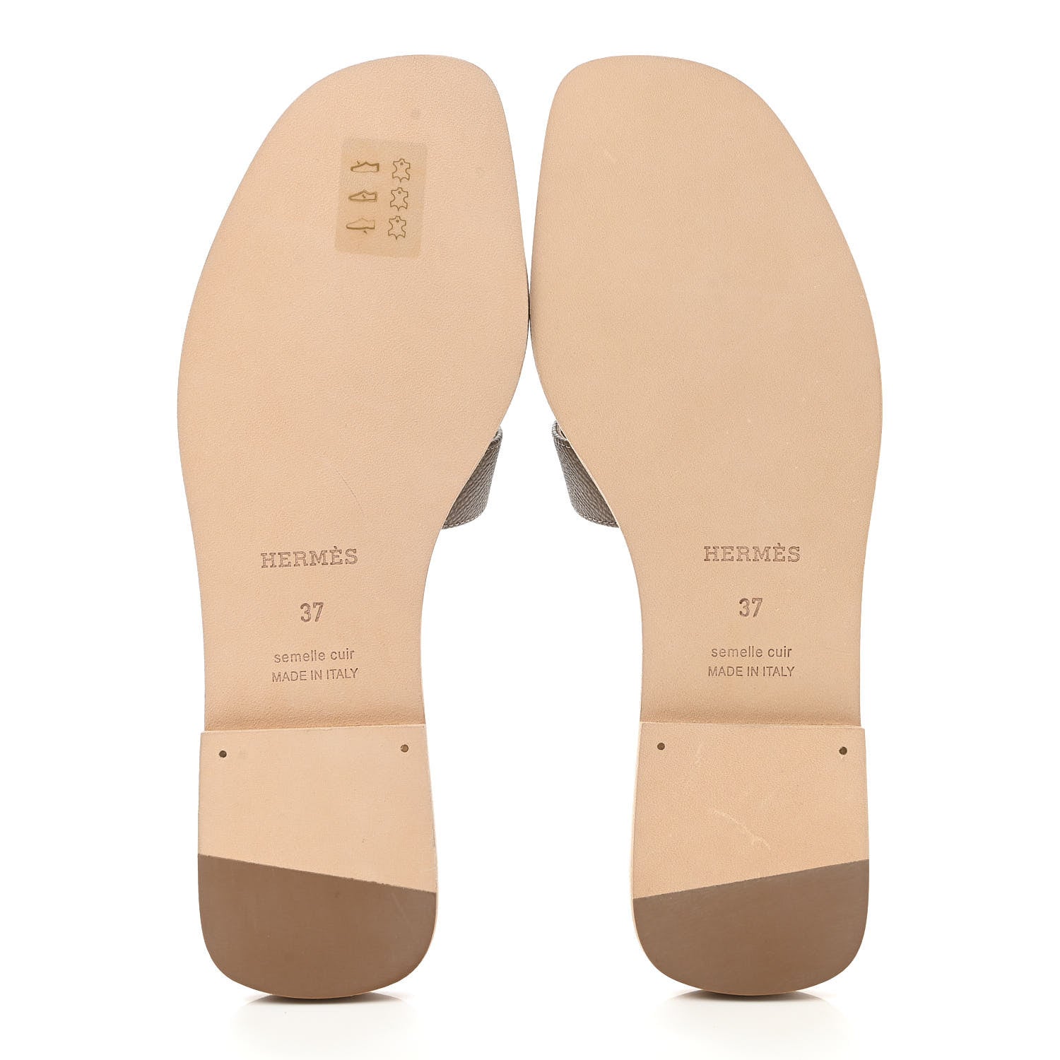 Hermes Epsom Oran Sandals 37 Etoupe 5 of 9