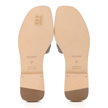 Hermes Epsom Oran Sandals 37 Etoupe 5 of 9