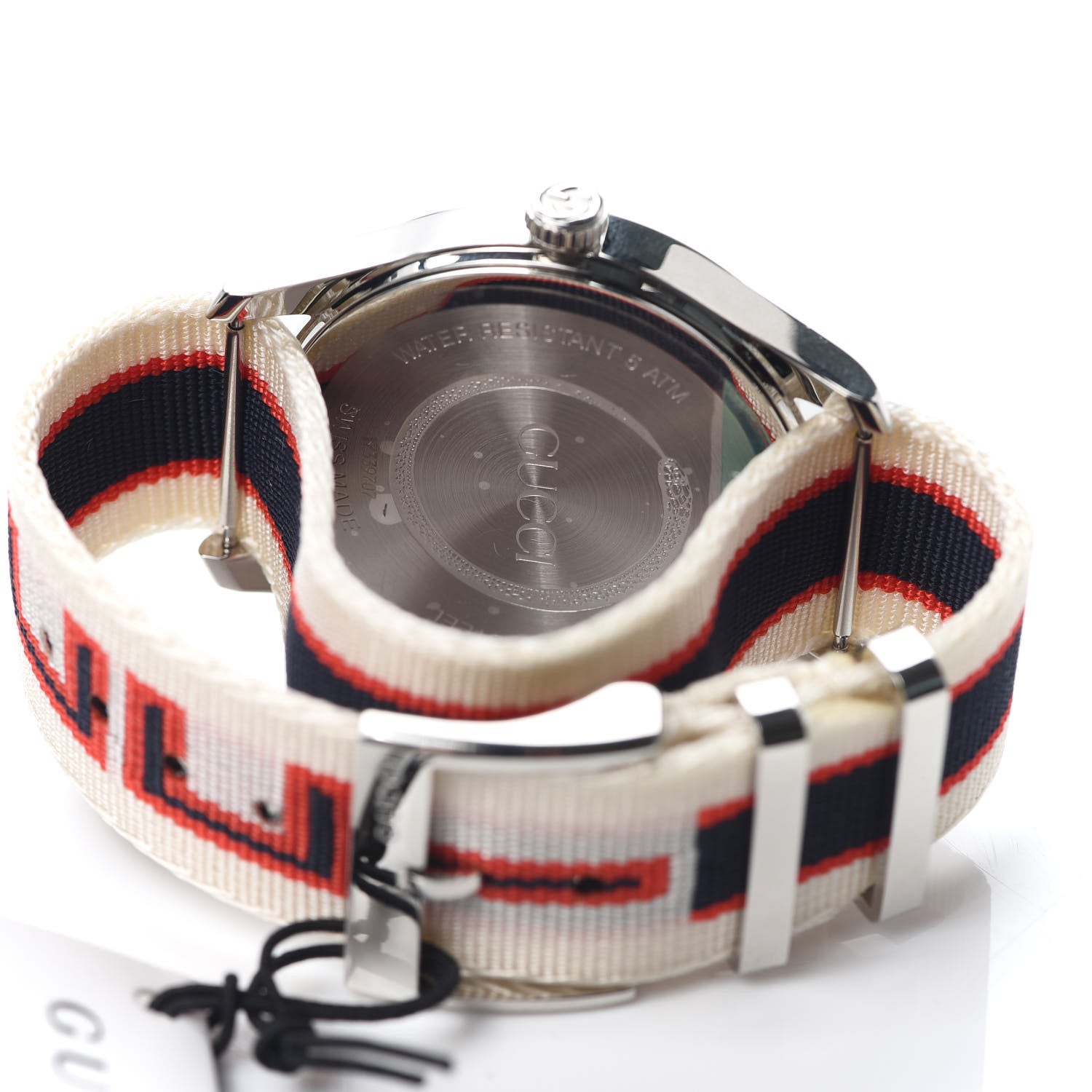 Gucci Stainless Steel Nylon 38mm G-Timeless Web Quartz Watch White 4 of 5