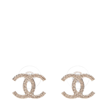 Chanel Quilted CC Earrings Gold 1 of 7