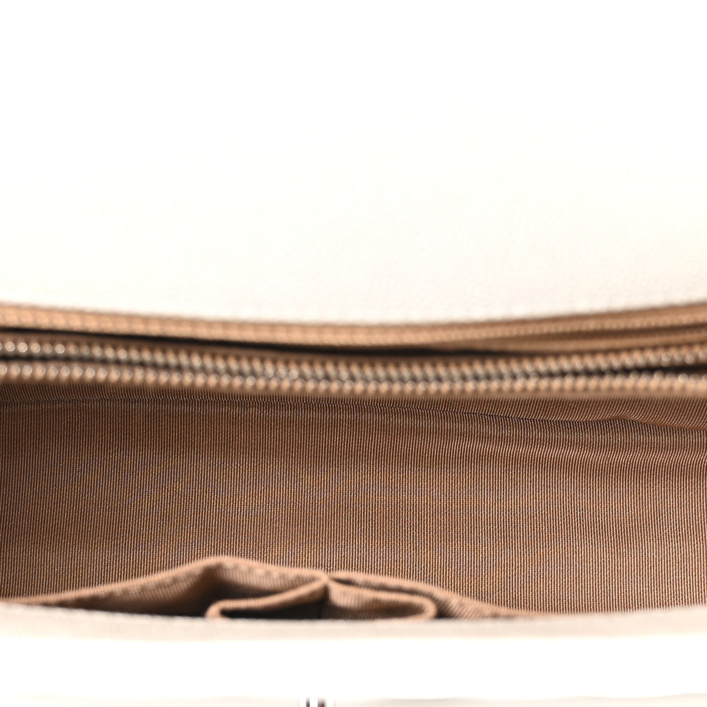 Iridescent Caviar Chevron Quilted Small Coco Handle Flap White