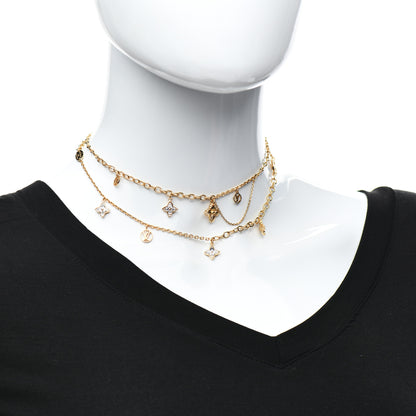 Louis Vuitton Metal Blooming Strass Necklace Gold 2 of 4