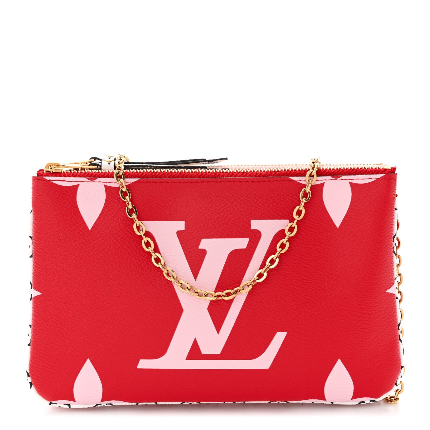 Monogram Giant Double Zip Pochette Rouge