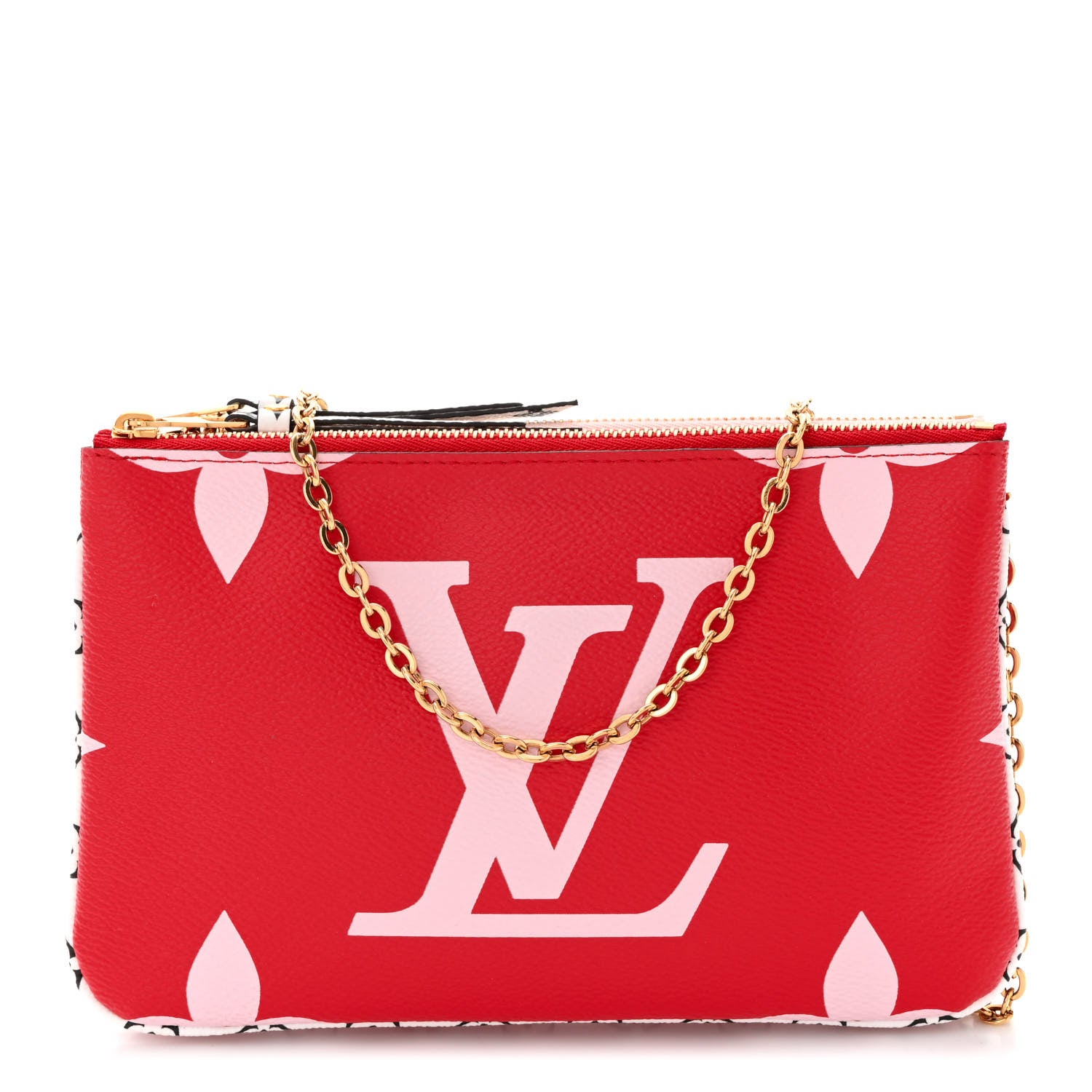 Louis Vuitton Monogram Giant Double Zip Pochette Rouge 1 of 10