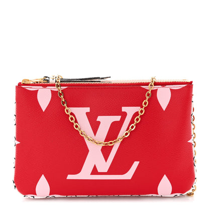 Louis Vuitton Monogram Giant Double Zip Pochette Rouge 1 of 10