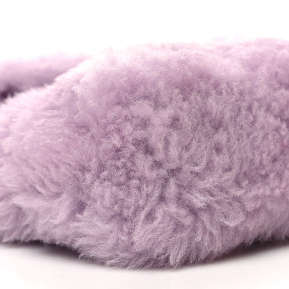 Saint Laurent Shearling Quilted Monogram Loulou Puffer Pouch Clutch Lilac 12 of 13